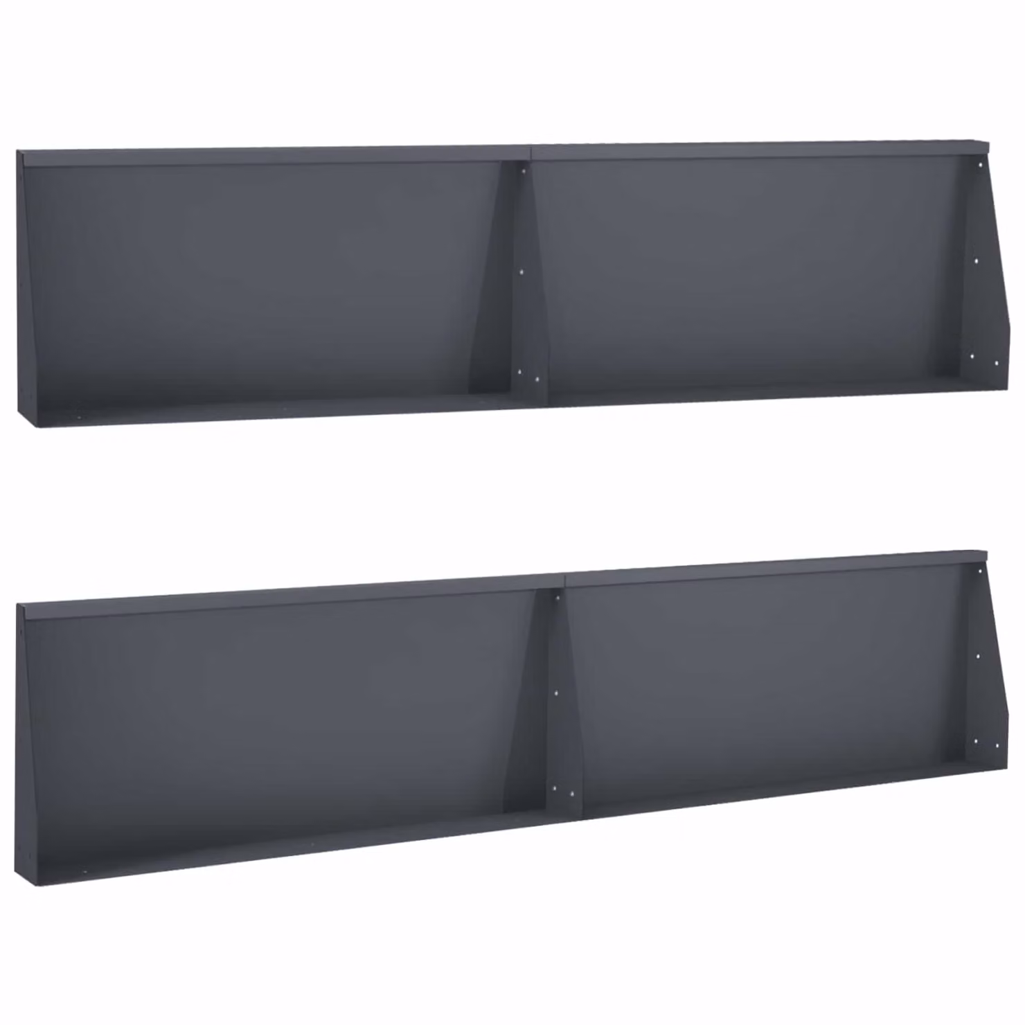 Set di 4 muri di contenimento vidaXL in acciaio color antracite, L: 100 cm, H: 12 cm, P: 40 cm