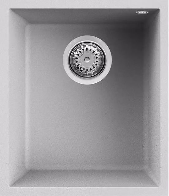 Lavello Elleci Incasso 1 vasca 38x44 Quadra 100 Sottotop Metaltek Grigio Aluminium LMQ10079BSO