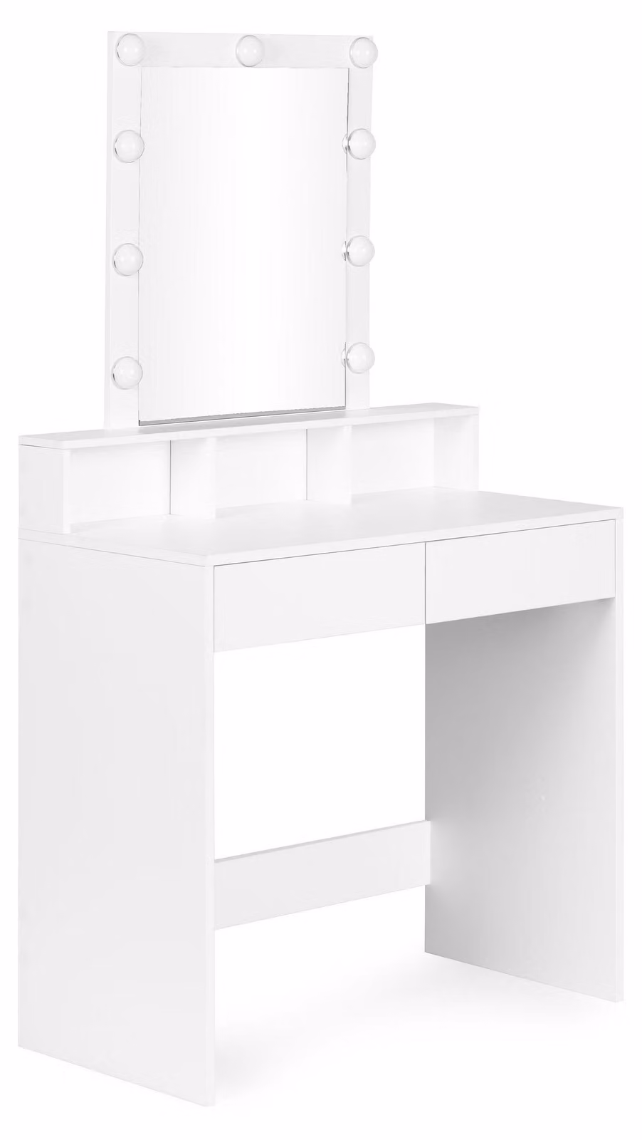 ModernHome ZDT-01: Comodino con specchio e illuminazione LED, con dimmeraggio regolabile, colore bianco