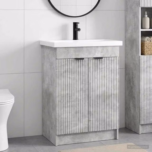 Set di mobili per il bagno Grigio Cemento 78,5 x 37,5 x 81 cm 3404157