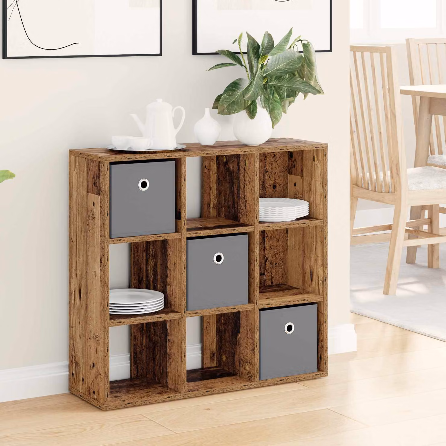 Credenza moderna vidaXL in legno color marrone L: 73,5 cm, P: 24 cm, H: 69,5 cm