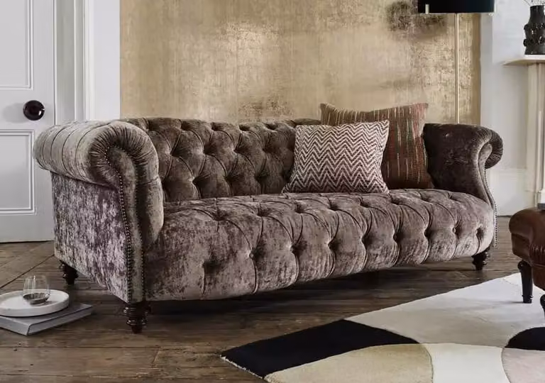 Chesterfield Sofa Couch Polster Leder Couchen Polster Garnitur 3 Sitzers