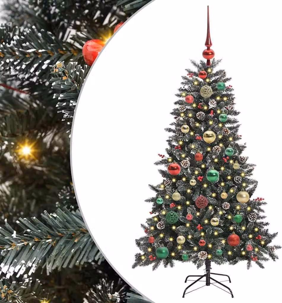 vidaXL Albero di Natale artificiale verde 120 cm PVC, plastica e acciaio
