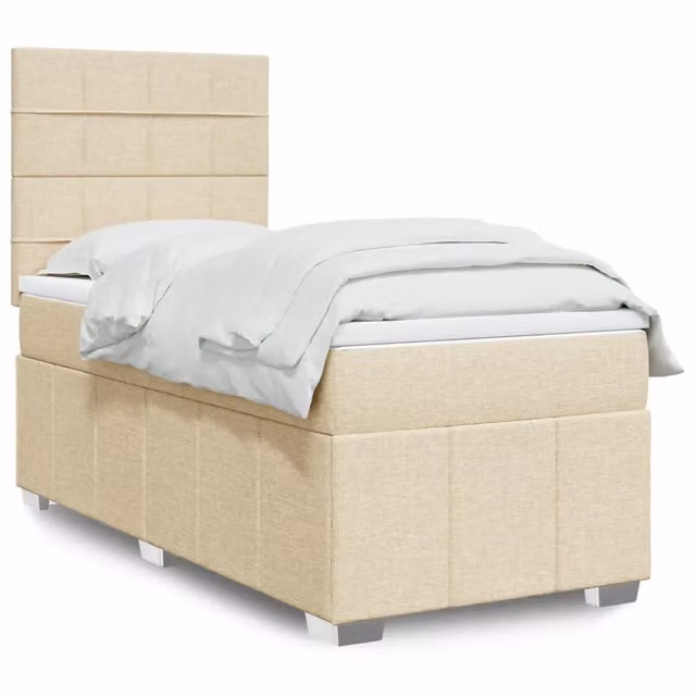 Giroletto a Molle con Materasso Crema 80x200 cm inTessuto 3293800