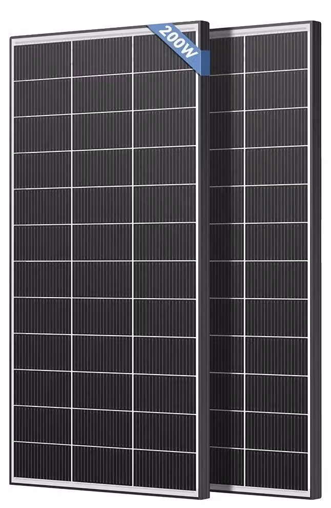 Pannello solare, alta efficienza, struttura resistente, 200 W, 2 pezzi