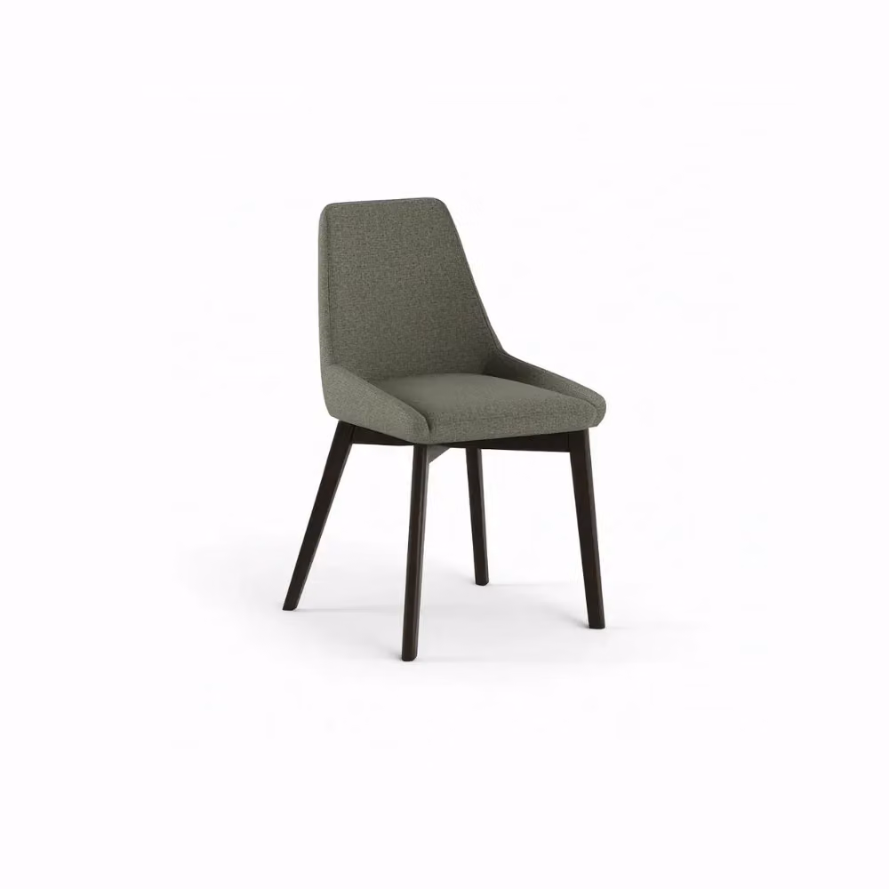 Set di 4 sedie da pranzo Erythea Duzzle in tessuto verde e struttura in metallo e legno noce – 2