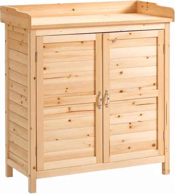 Armadio da giardino Minimal in legno di abete massello colore marrone L 83 cm x P 40 cm x H 92 cm