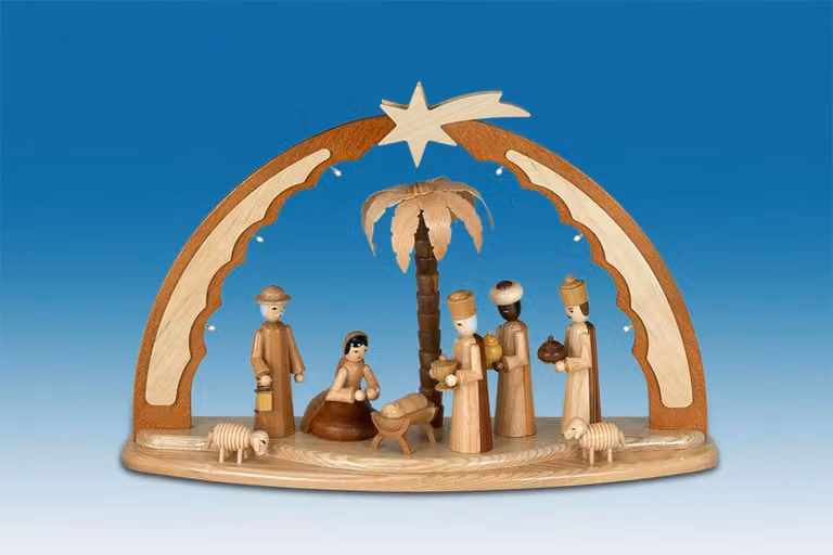 Arco di candele Natività illuminazione LED LxHxP 40x26x12cm NUOVO
