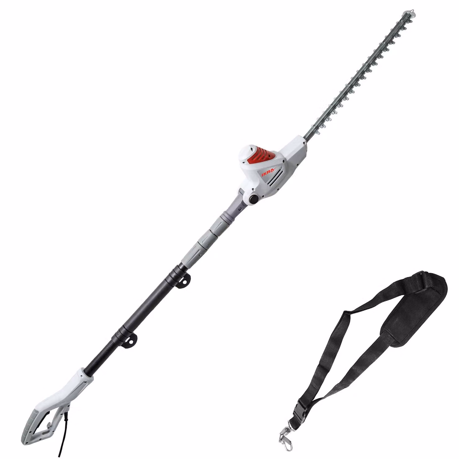 IKRA Tagliasiepi telescopico elettrico ITHS 600 | Prodotto in Germania | Lunghezza di taglio 51,4 cm | Spessore di taglio 20 mm | Manico telescopico 1,95–2,40 m