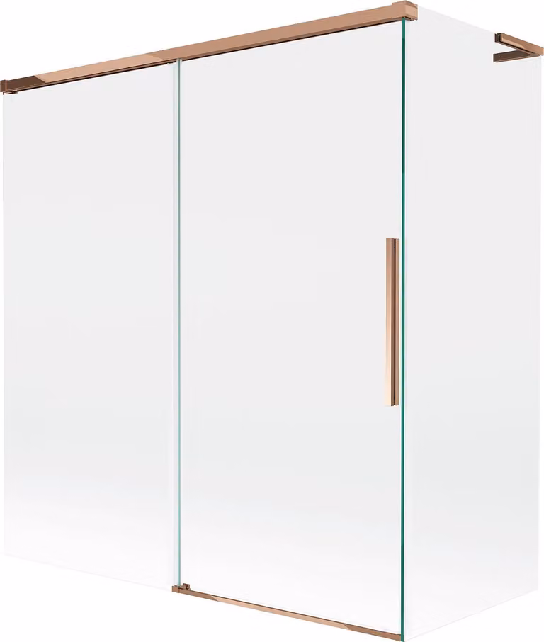 Mexen Rox L paratia per vasca da bagno a due ante scorrevole 150 + 70 x 150 cm, trasparente, oro rosa - 8C9L-150-070-60-00
