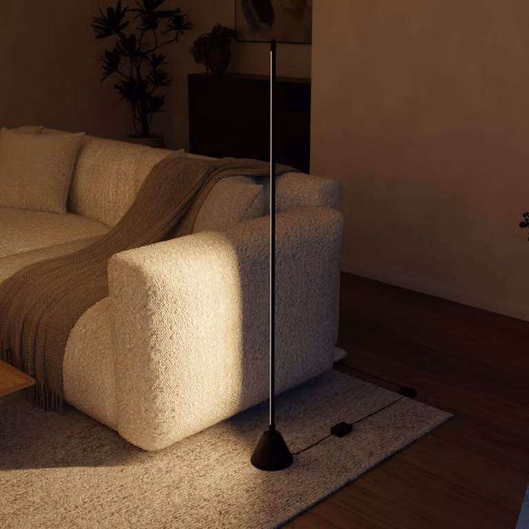 LUMIÈRE Design Movaro LED Lampada da Terra dimmerabile Smart Home Telecomando Nero