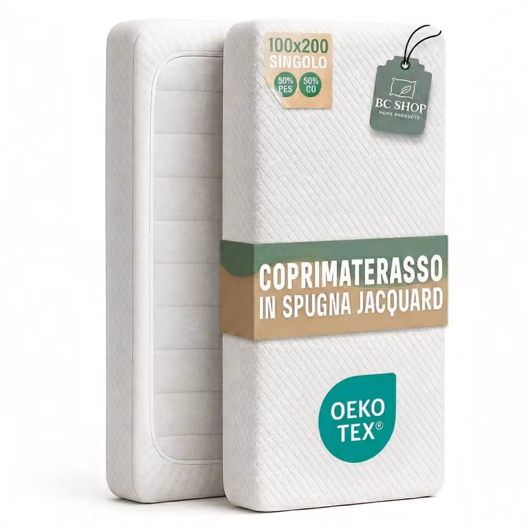 Coprimaterasso in tessuto jacquard felpato, dimensioni 100x200x27 cm, lavabile
