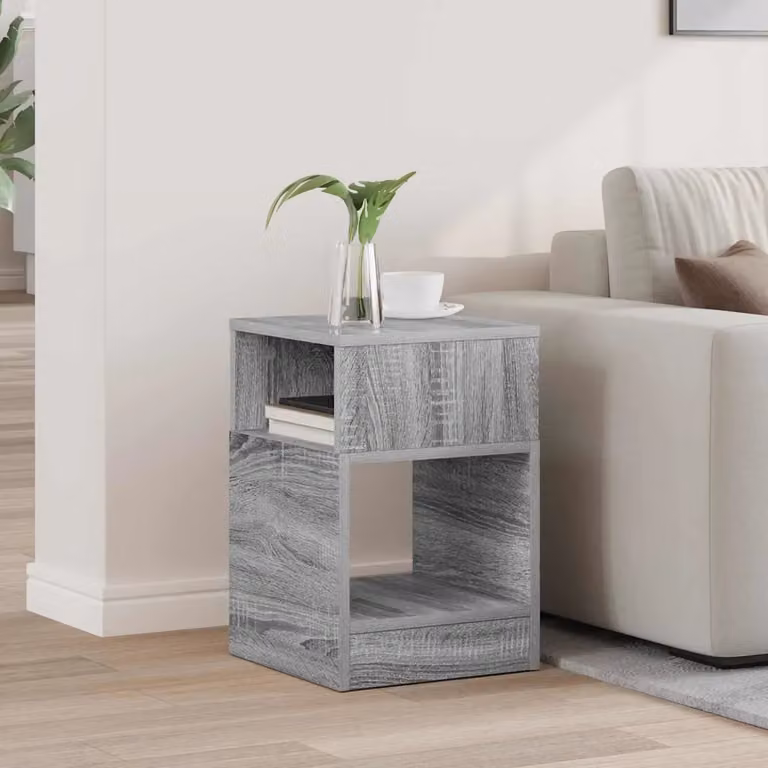 Tavolino moderno vidaXL in legno ingegnerizzato grigio L/P/H: 30,5 x 30 x 45 cm