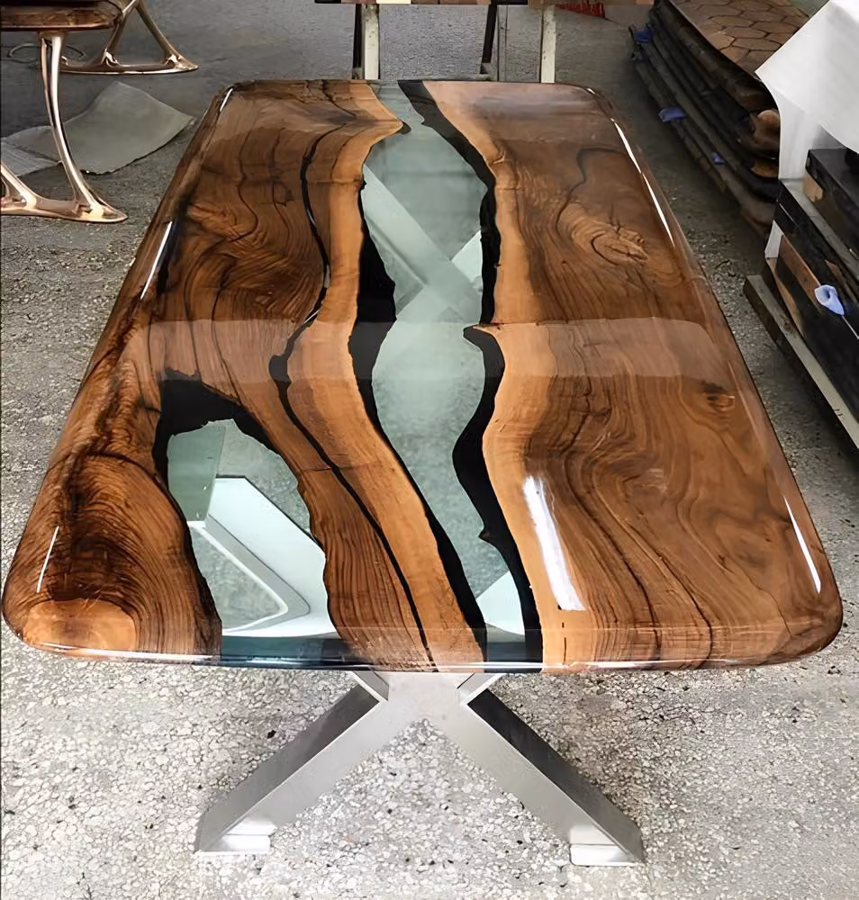 Couchtisch epoxidharz tisch Holz Handarbeit Tische Massive Wohnzimmer Möbel Harz