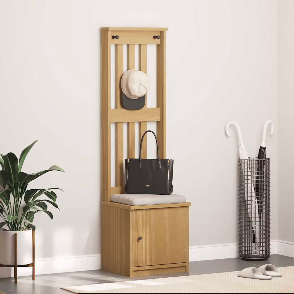vidaXL Albero da Ingresso SANDNES in Legno di Pino, Colore Marrone/Sabbia, L 45 cm x P 40 cm x H 159,5 cm