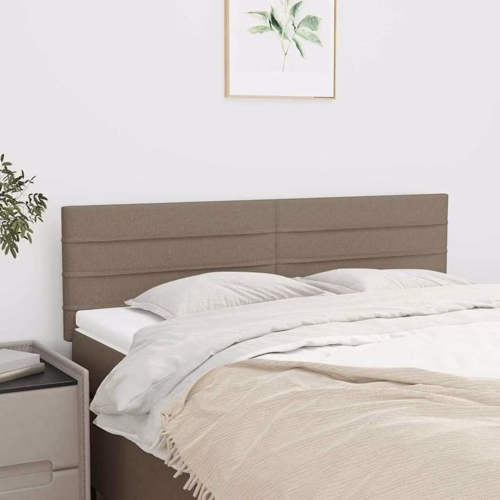 Testiera per letto vidaXL in tessuto tortora con pannello imbottito L: 144 cm, P: 5 cm, H: 78-88 cm