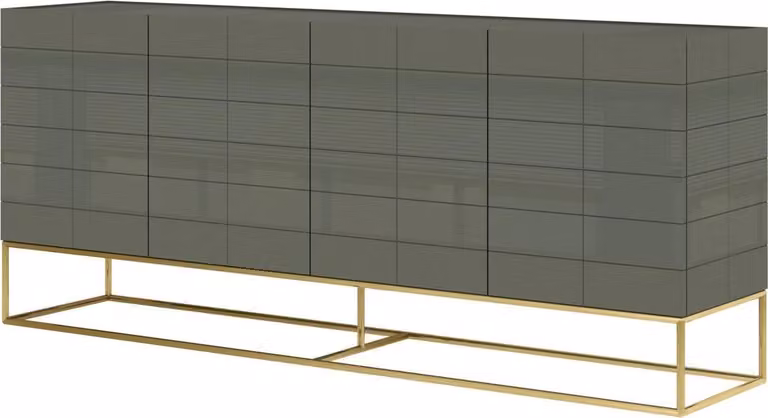 FURNLUX Credenza Rose Hill Grigio Verde E Oro 180cm / Colore principale: Verde / Dimensioni: 180 x 75 x 40 cm