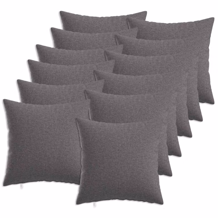 Set di 12 cuscini HEERLEN vidaXL grigio chiaro in tessuto con fodera lavabile L/P/H: 40 x 40 x 40 cm
