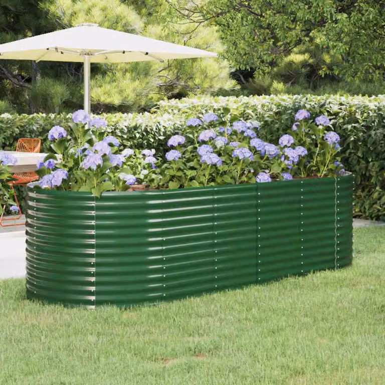 Letto rialzato da giardino vidaXL in acciaio zincato verde L: 249 cm, P: 100 cm, H: 68 cm