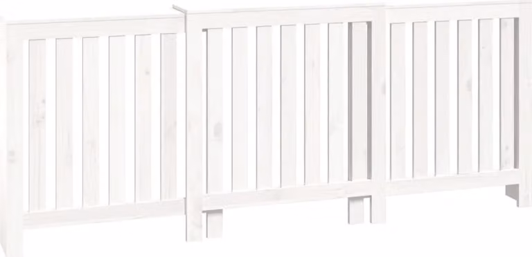 Copertura Termosifone Bianca 210x21x85 cm Legno Massello Pino