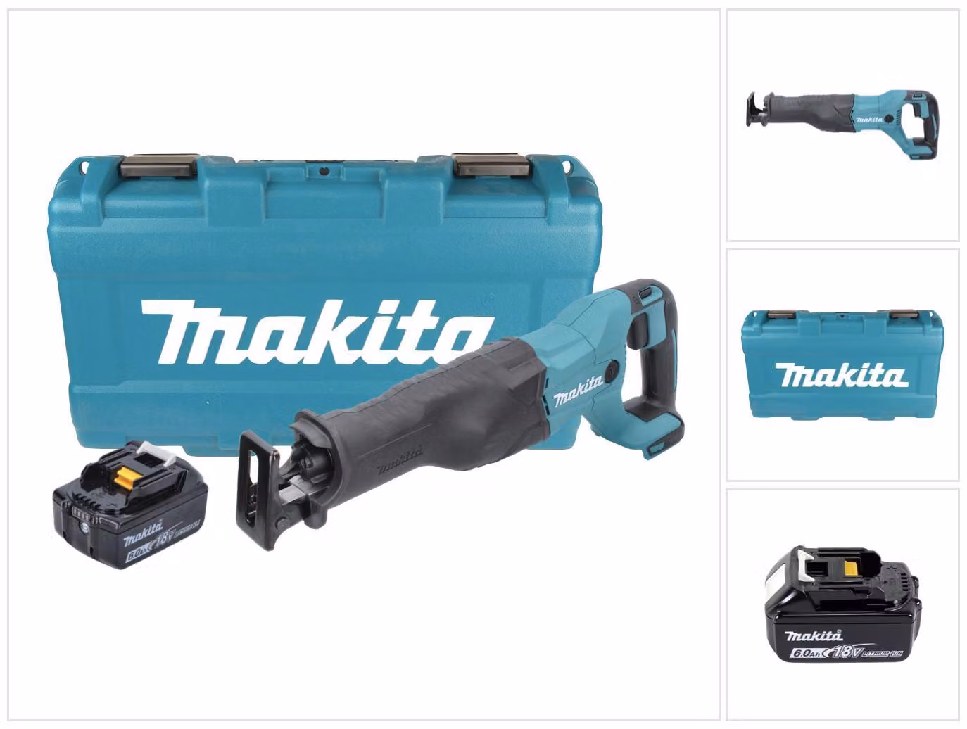 Sega circolare a batteria Makita DJR 186 G1K 18 V + 1x batteria 6,0 Ah + custodia - senza caricabatterie