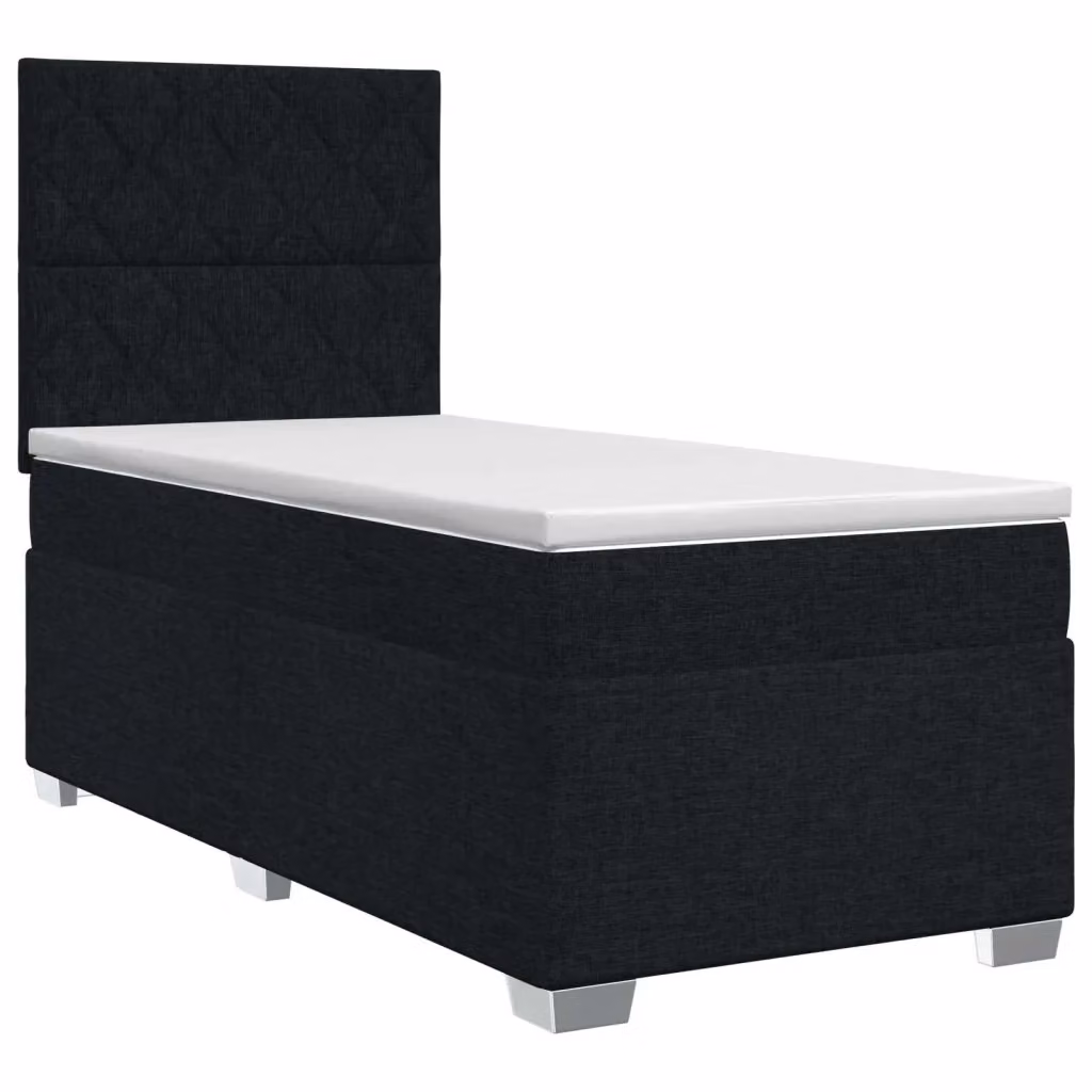 Letto box spring con materasso ibrido vidaXL in tessuto nero L/P/H: 190 x 90 x 46 cm – 2
