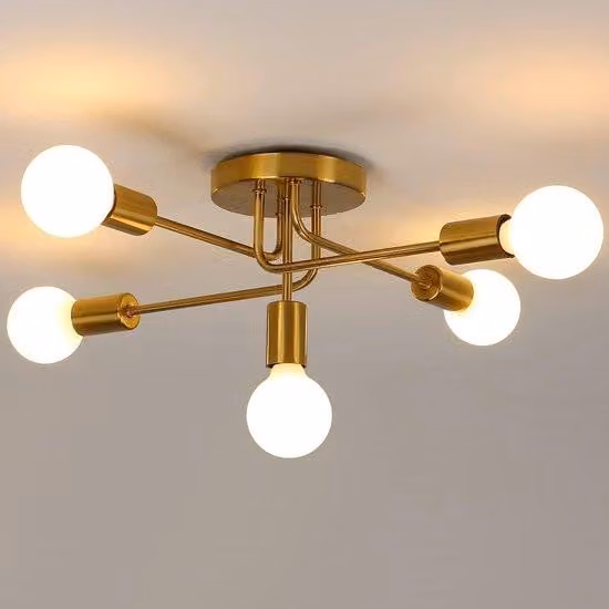Lampada da soffitto retrò in metallo, dimmerabile, 55x50x20 cm