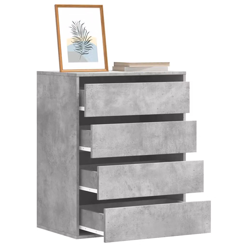 Cassettiera da angolo vidaXL in legno multistrato grigio, L 60 cm x P 41 cm x H 76 cm