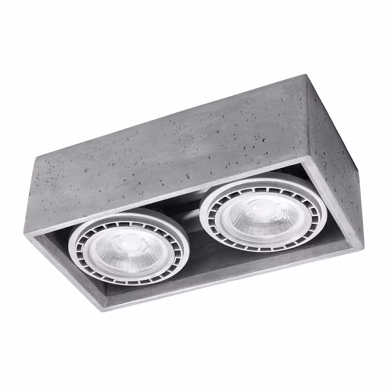 Lampada da soffitto QUATRO 2 in cemento 2xGU10/ES111 10W calcestruzzo 9x14x27cm Sollux Lighting