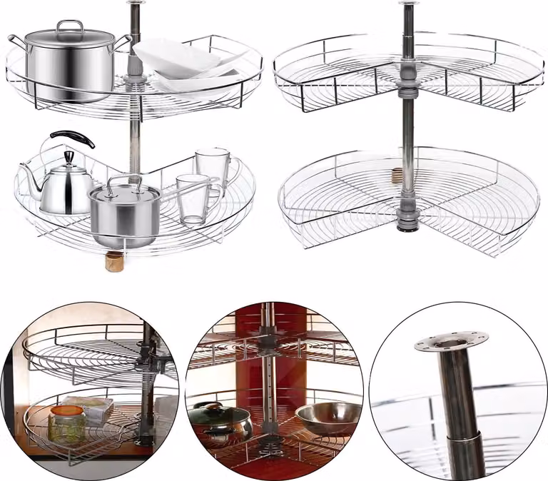 Organizzatore angolare, ruotabile di 270°, design a doppio strato