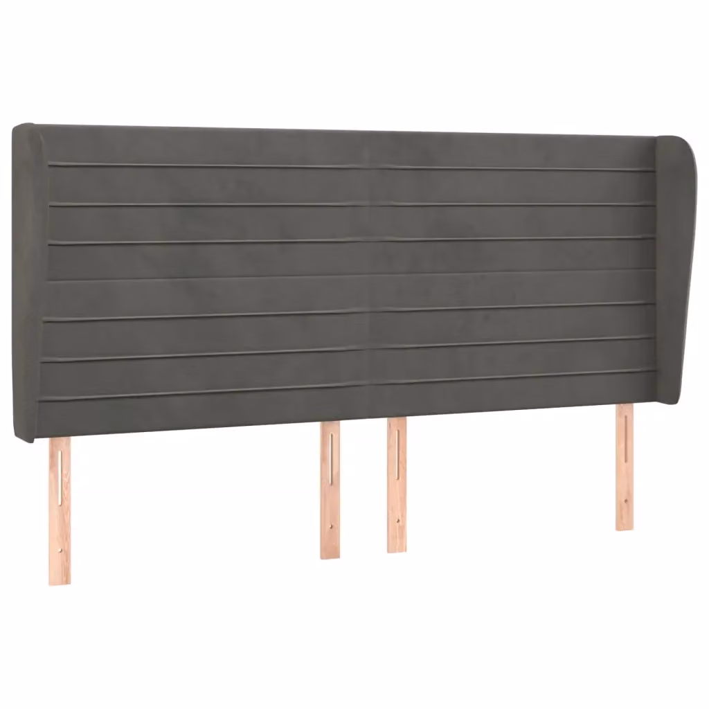 Testiera con Orecchie Design Mania in Velluto Grigio, L: 203 cm, P: 23 cm, H: 118/128 cm – 2