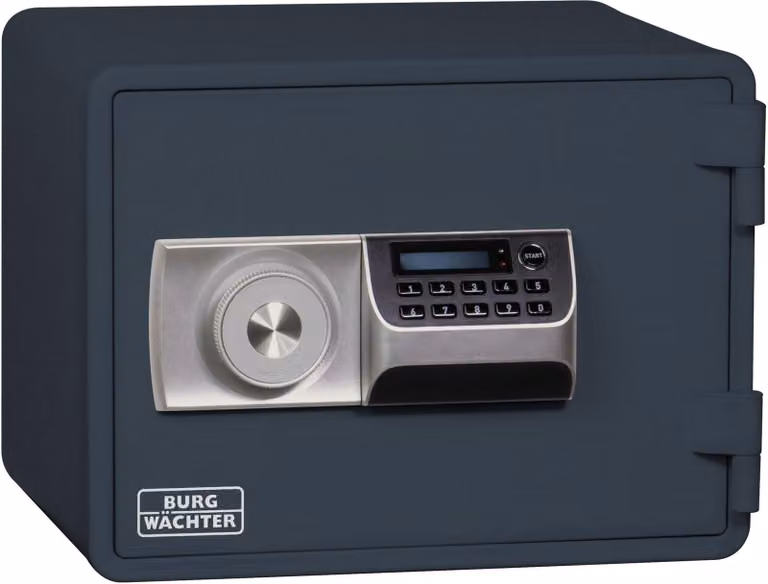 Cassaforte ignifuga per documenti, con serratura elettronica, capacità di 14,3 litri, realizzata in acciaio, colore antracite