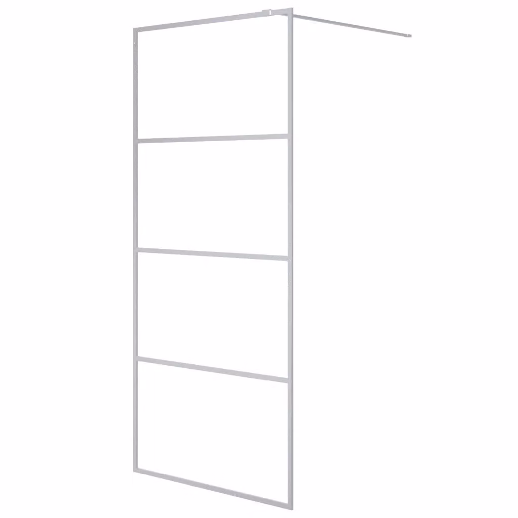 Parete Doccia Walk In vidaXL Rettangolare in Vetro Trasparente con Profilo Argento L: 90 cm, H: 195 cm – 2