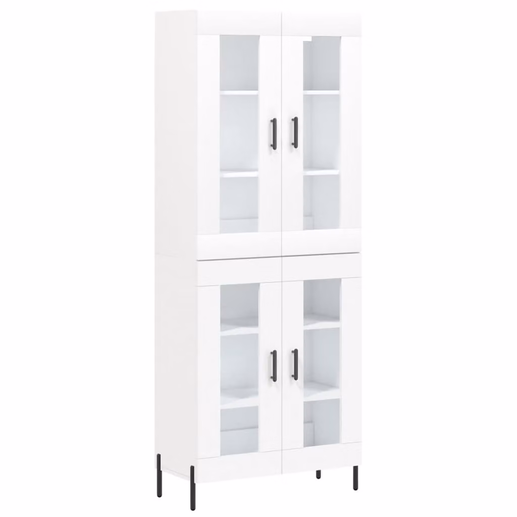 Credenza Bianca 69,5x34x180 cm in Legno Multistrato
