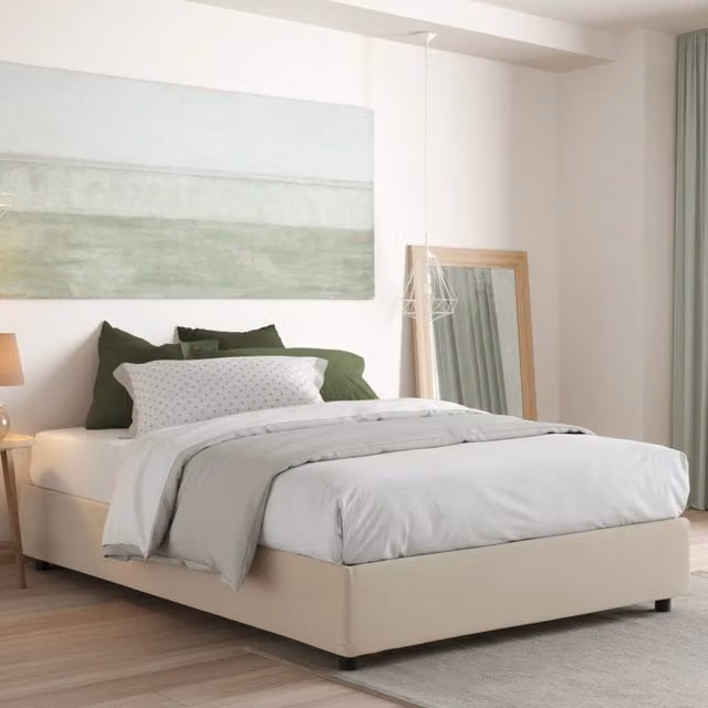 Letto Matrimoniale Alessander Talamo Italia con Materasso Incluso, Beige, L/P/H: 160 x 200 x 175 cm
