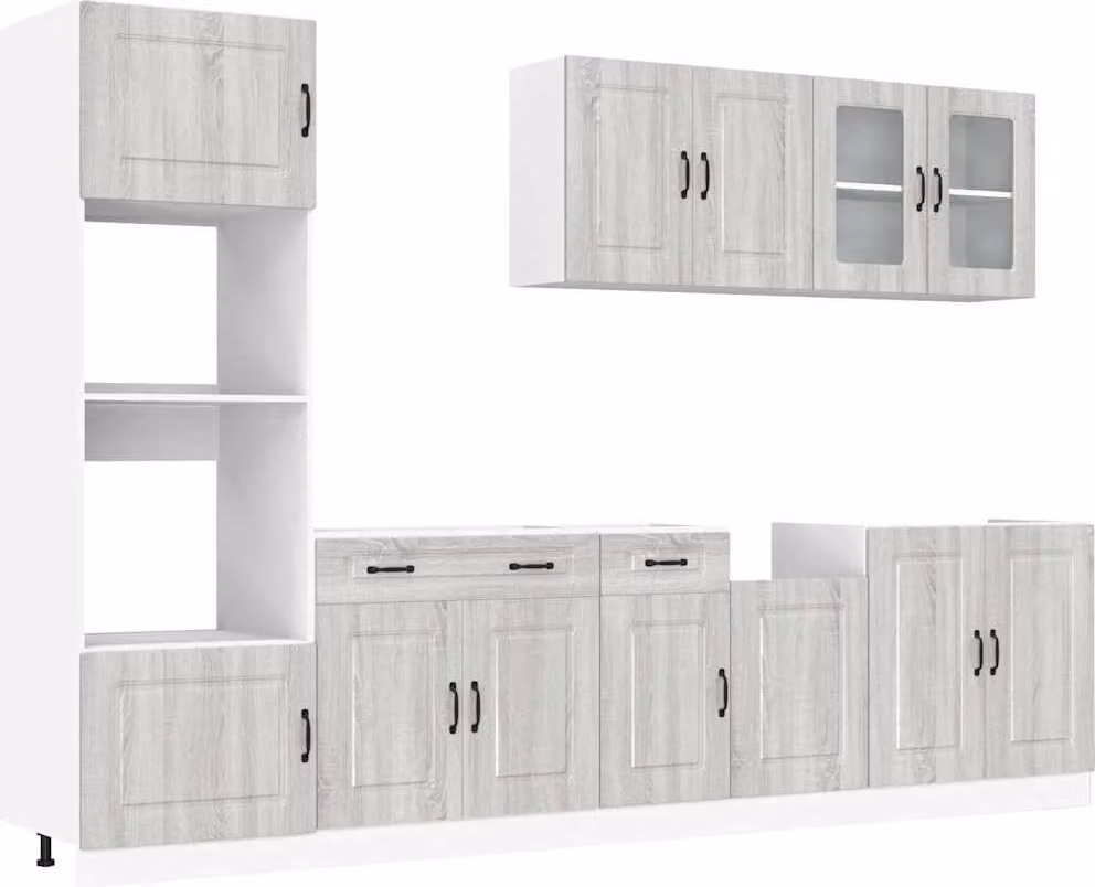 Set Mobili da Cucina 7 pz Kalmar Grigio Sonoma in Truciolato