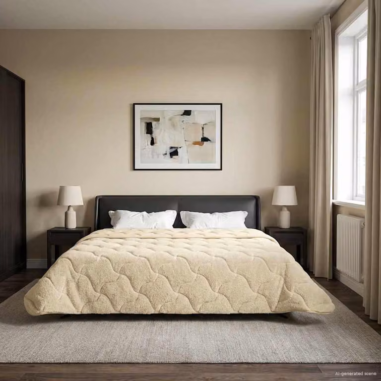 Piumino estivo reversibile vidaXL in fibra cava beige L 240 x P 220 cm