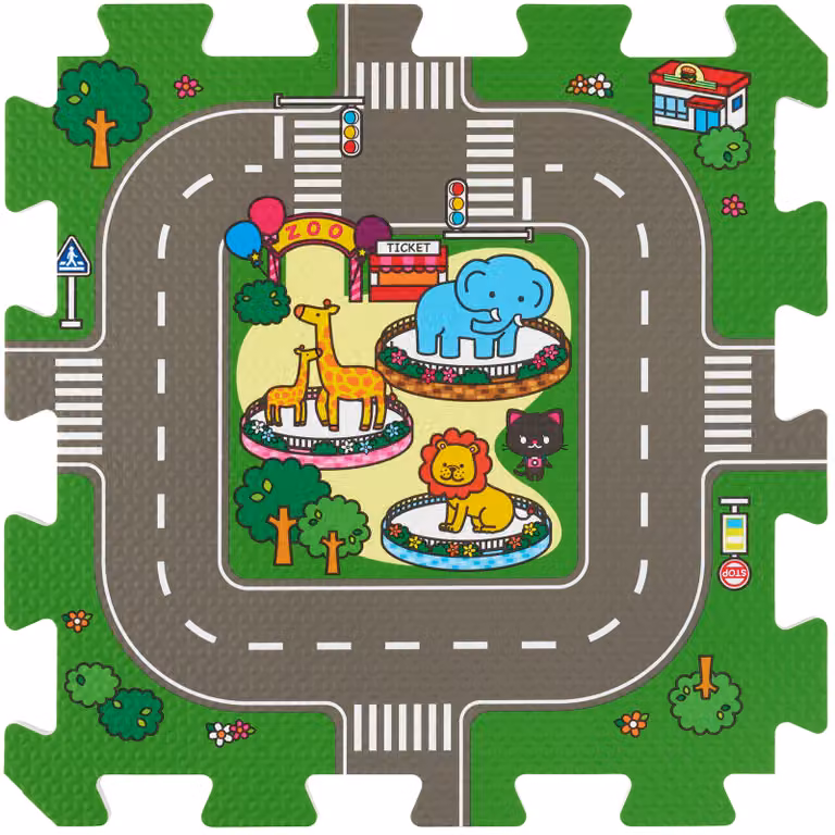 Tappetino puzzle shape sorter everyday in schiuma multicolore L: 90,5 cm, P: 90,5 cm, H: 1 cm