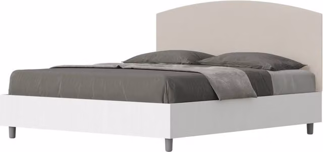 Letto Matrimoniale GIORDANOSHOP Beige con Rete a Doghe in Legno L/P/H: 160 x 200 x 115 cm