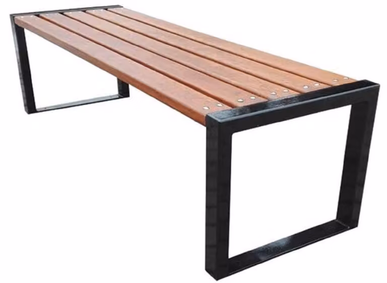 Casa Padrino panca da giardino marrone/nero 180 x 47 x h. 45 cm panca da parco panca da giardino panca da giardino