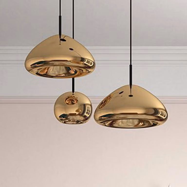 Tom Dixon Lampada a sospensione Void mini, dimmerabile, Ottone / Oro, Soggiorno / Sala da pranzo, Ottone, Design, Lampada a sospensione