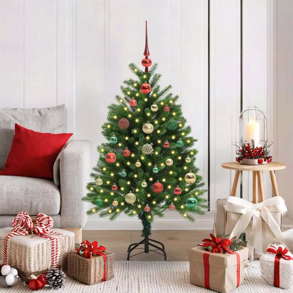 Maison Exclusive - Albero di Natale con 150 luci LED, base inclusa, colore verde, altezza 120 cm, materiale: PE