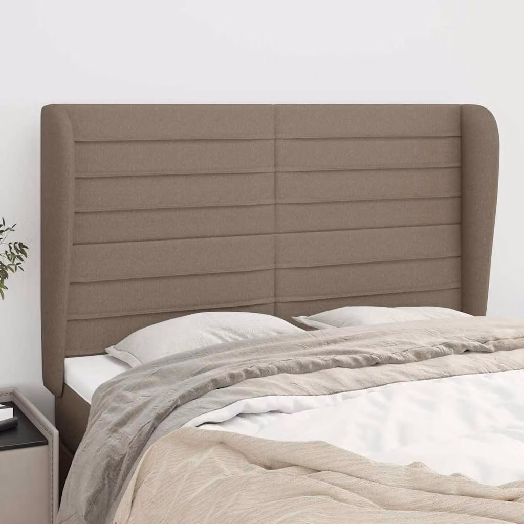 Testiera ad Orecchio vidaXL in Tessuto Beige e Grigio L: 147 cm, P: 23 cm, H: 118/128 cm – 1