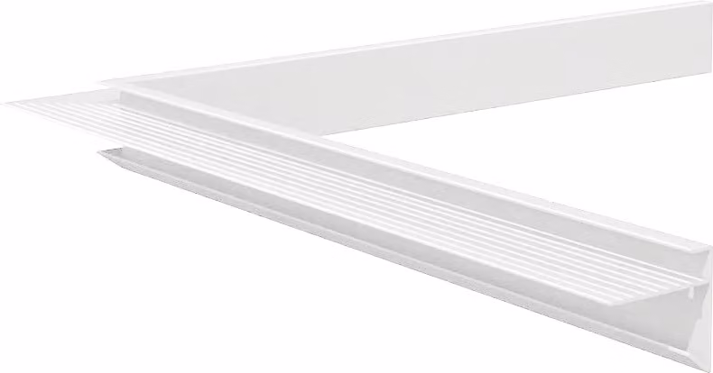 Profili bordo tetto in alluminio bianco angolo interno 4,5 x 4,5 x 40 cm - al pezzo