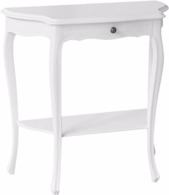 Consolle shabby chic in legno di pino con 1 cassetto bianco opaco Mobili 2G L/P/H: 75 x 35 x 75 cm – 1
