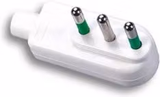Spina elettrica 2P+T 10A standard italiano per cavo laterale SALVASPAZIO Fanton Bianco e Verde 85030