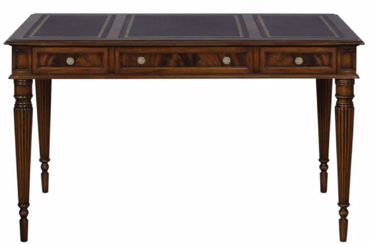 Casa Padrino scrivania in mogano Art Nouveau con 3 cassetti marrone scuro / nero / oro 126 x 73 x h. 75 cm - Mobili per ufficio - Qualità lusso