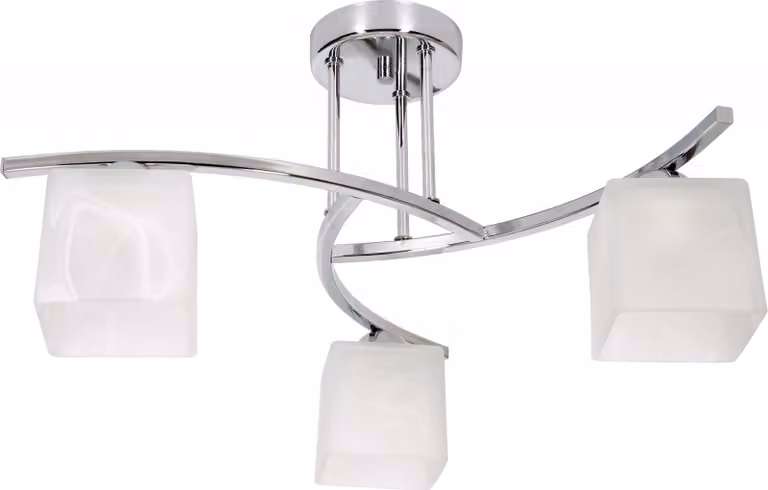 Canis Deckenbeleuchtung Lampen Deckenlampen - Lampada da soffitto industriale per soggiorno, camera da letto e sala da pranzo - Lampada a sospensione in vetro con metallo a 3 luci - cromo