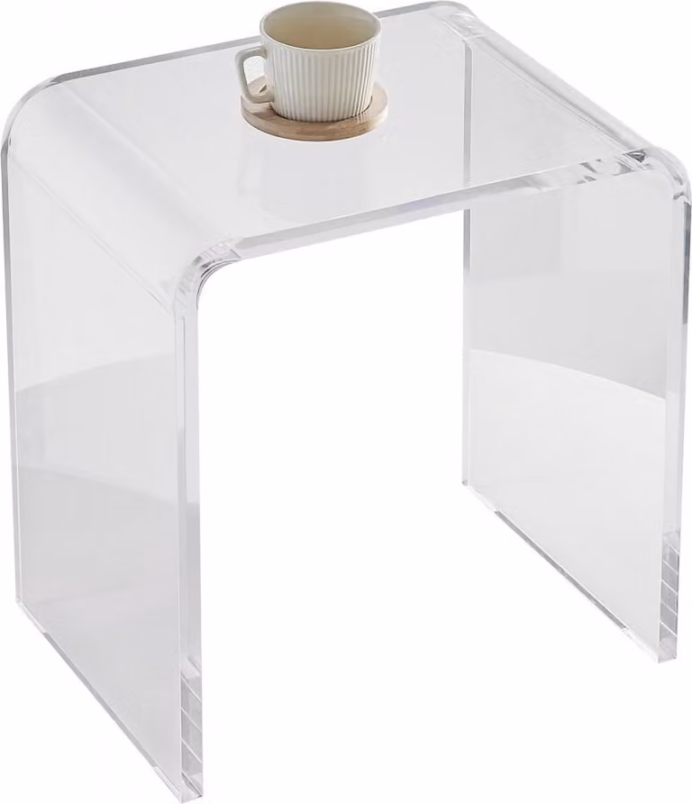 Tavolino in acrilico 415 x 305 x 460 mm - Tavolino in acrilico trasparente a forma di U - Ideale per bevande, cibo, snack - Soggiorno, camera da letto, studio - SM®