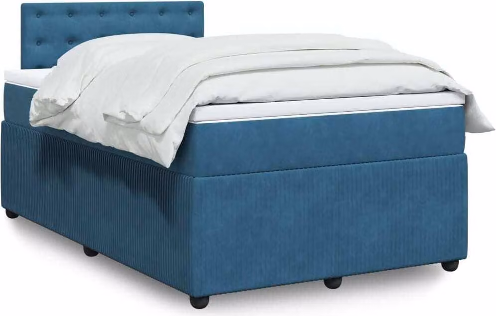 Maison Exclusive - Letto boxspring con materasso blu 120x190 cm velluto